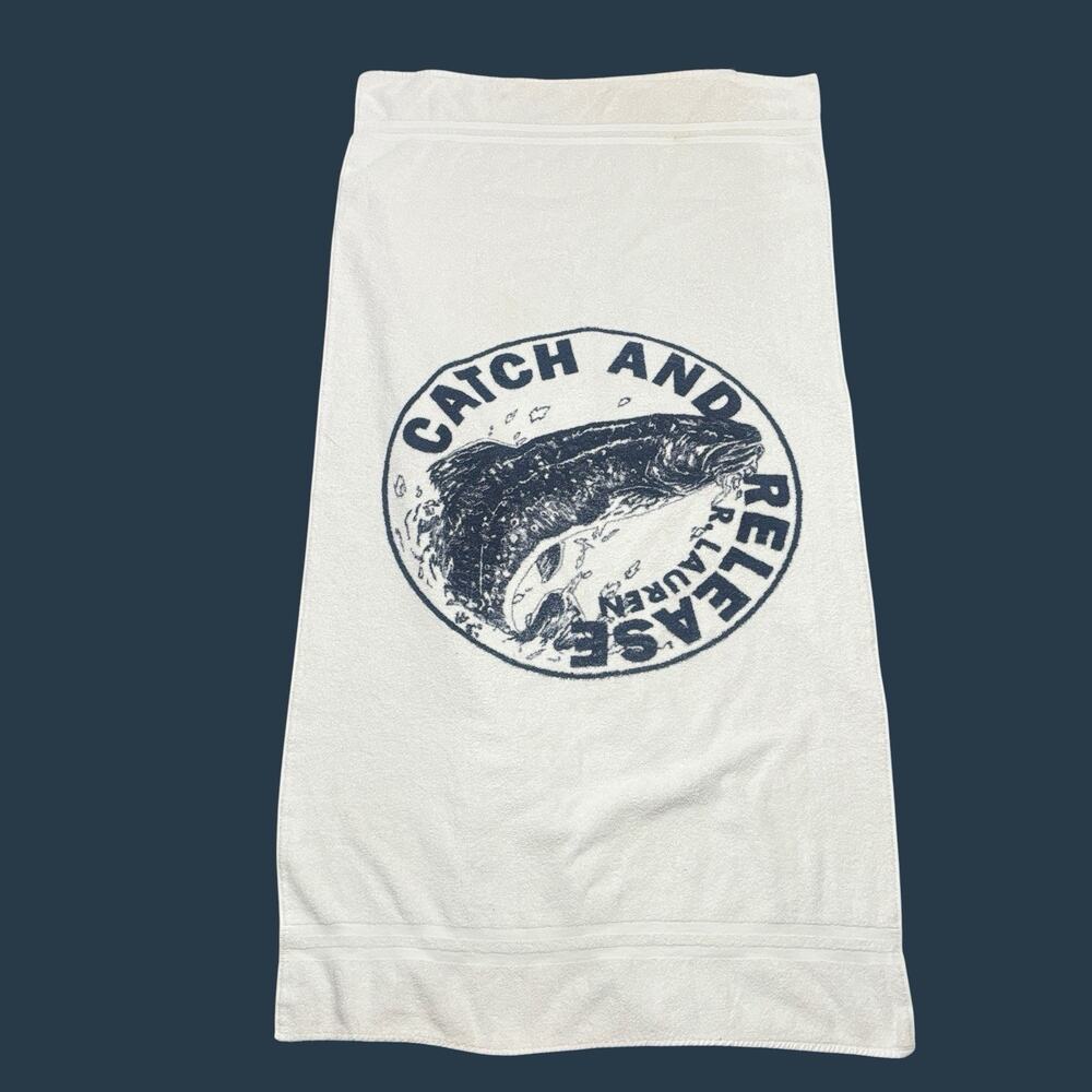 Vintage Ralph Lauren Catch And Release Towel Oversized Made In USA Rare 80-90s